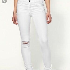 PAIGE Women's White Distressed Jeans